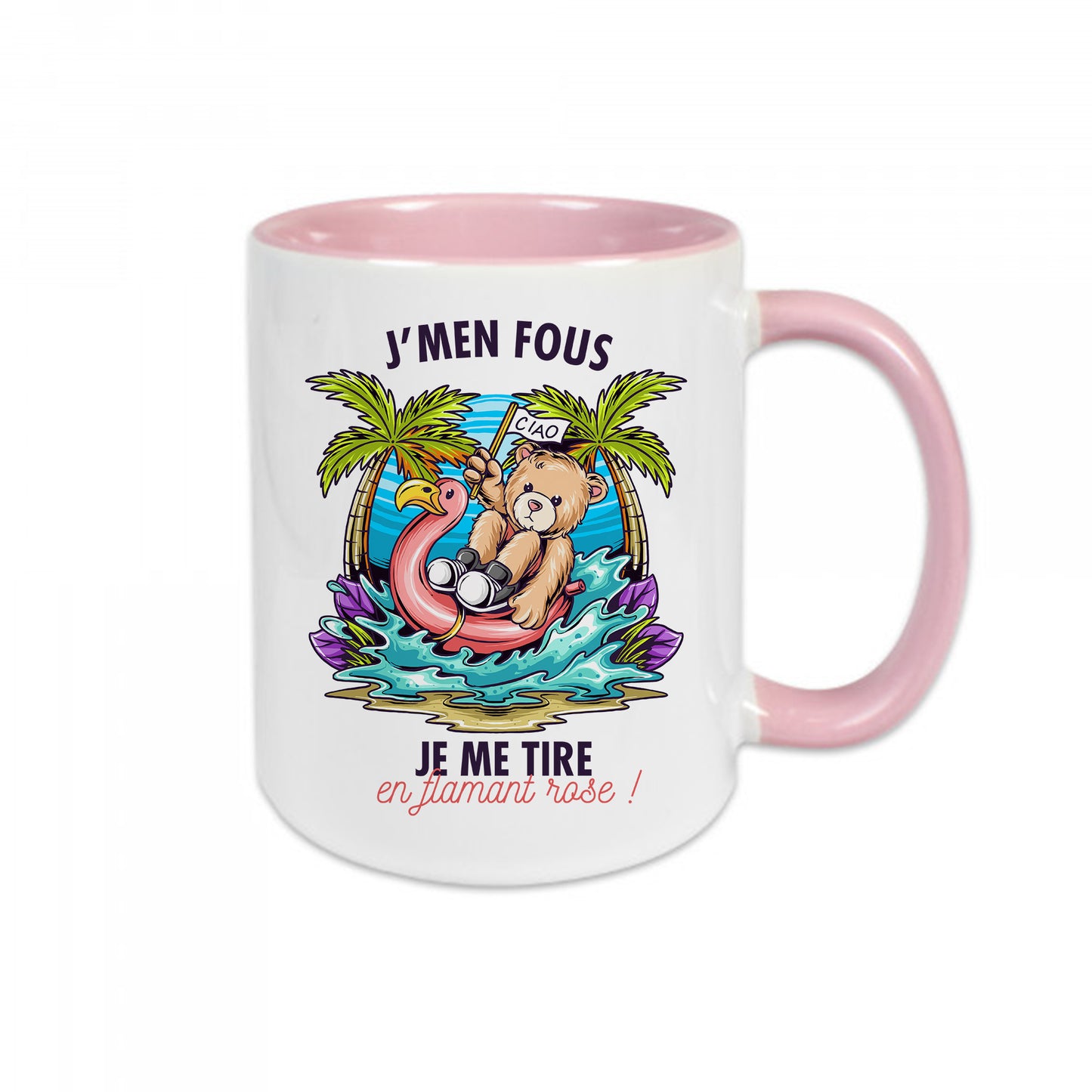 Mug céramique Je me tire en flamant rose