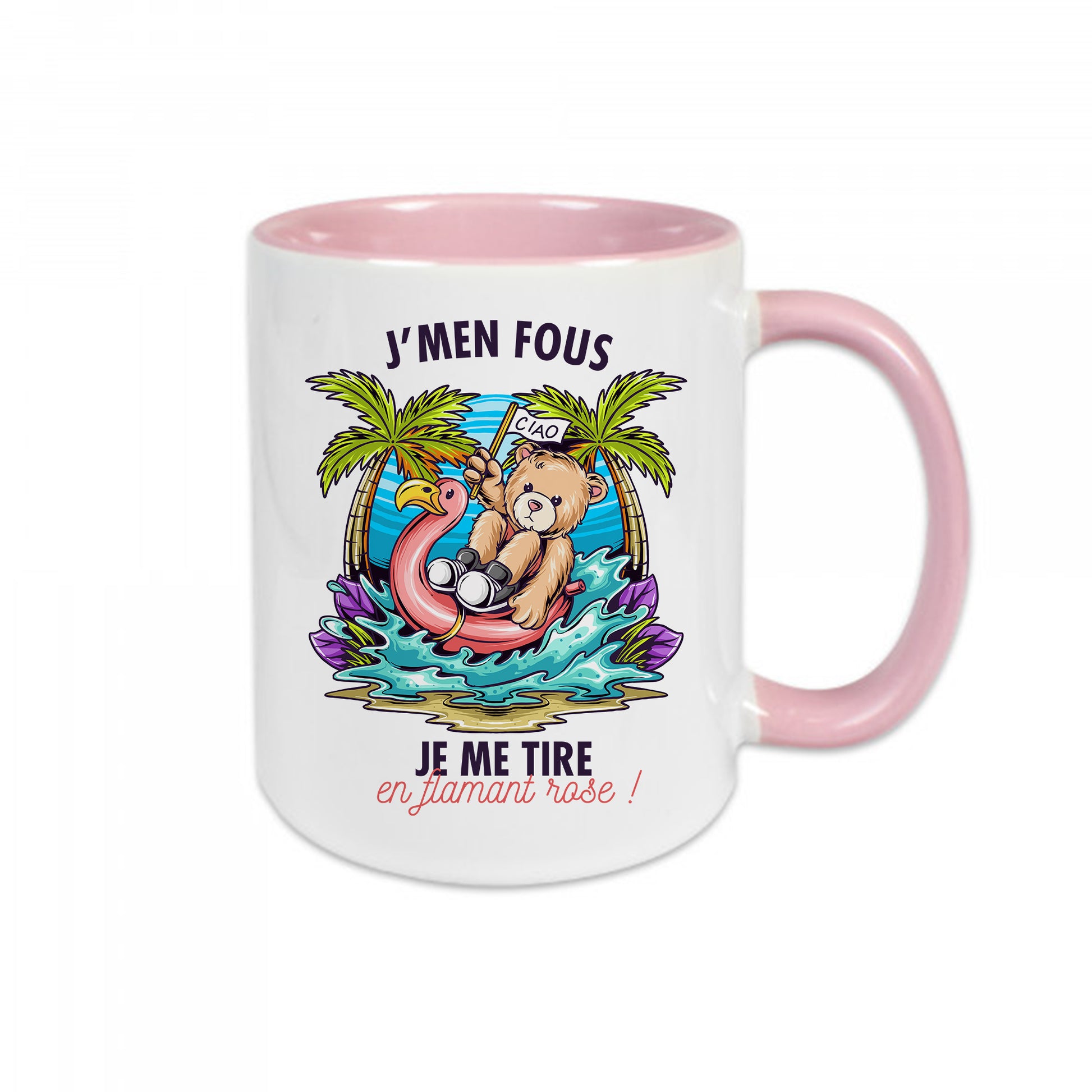 Mug céramique Je me tire en flamant rose