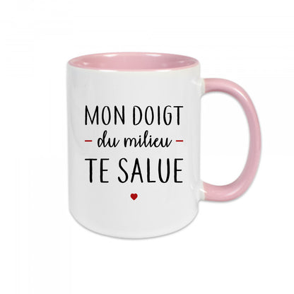 Mug céramique Mon doigt du milieu te salue