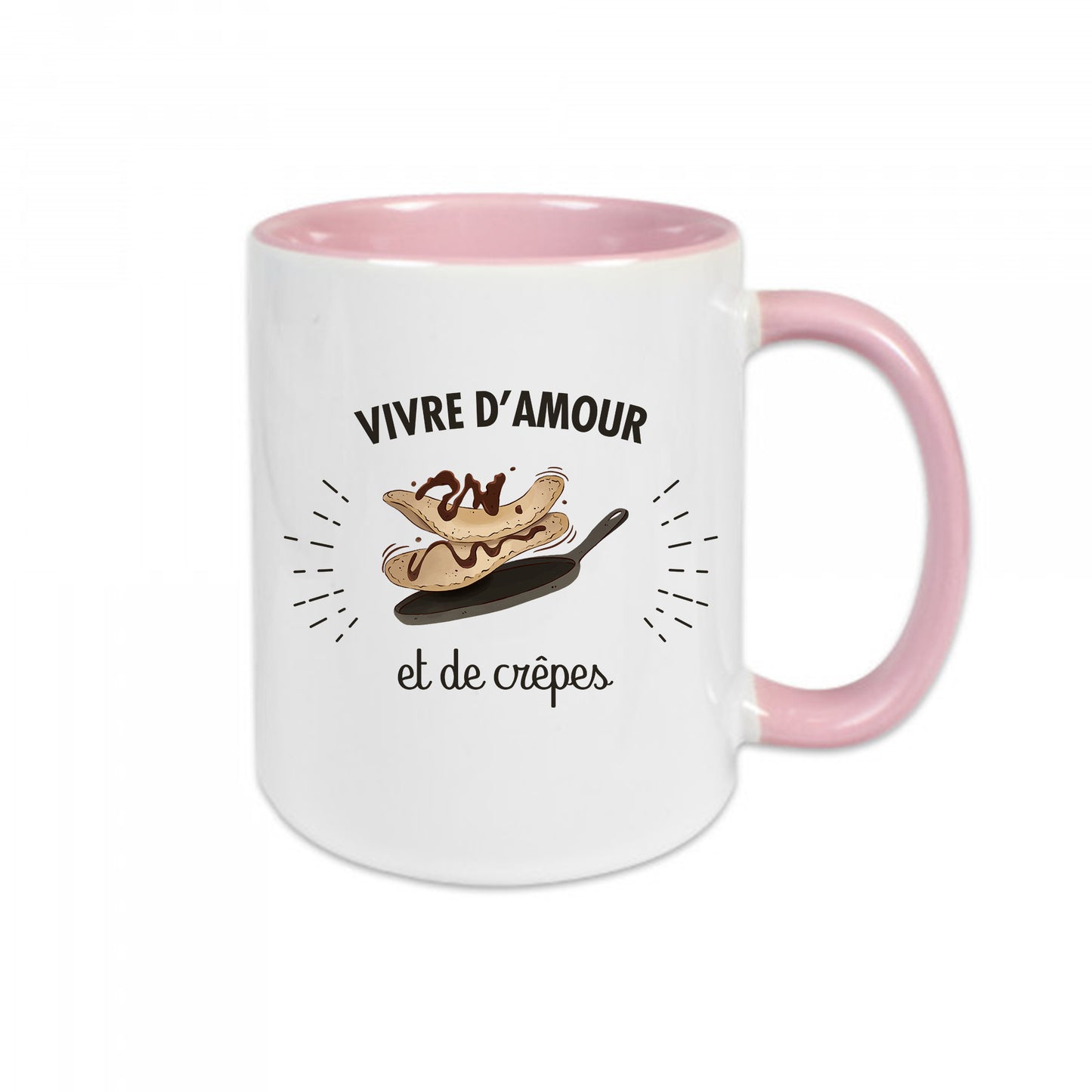 Mug céramique Vivre d'amour et de crêpes