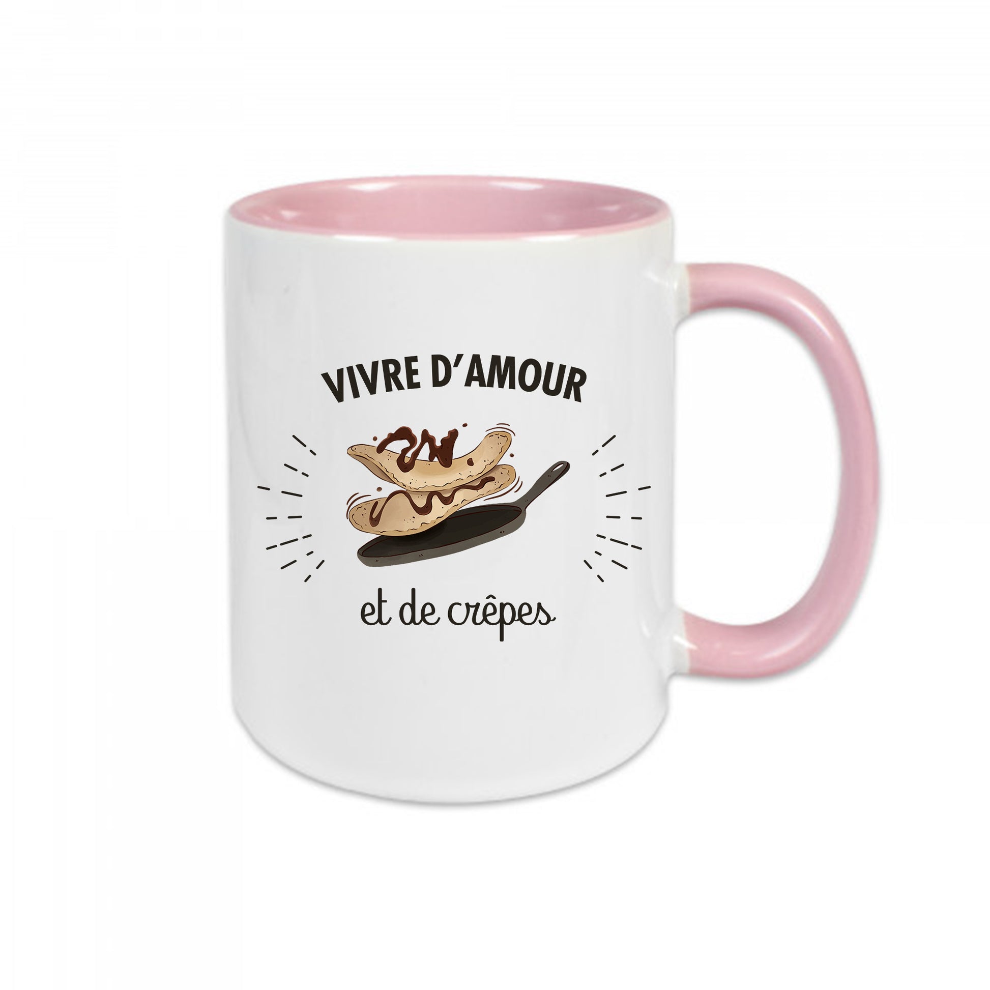 Mug céramique Vivre d'amour et de crêpes