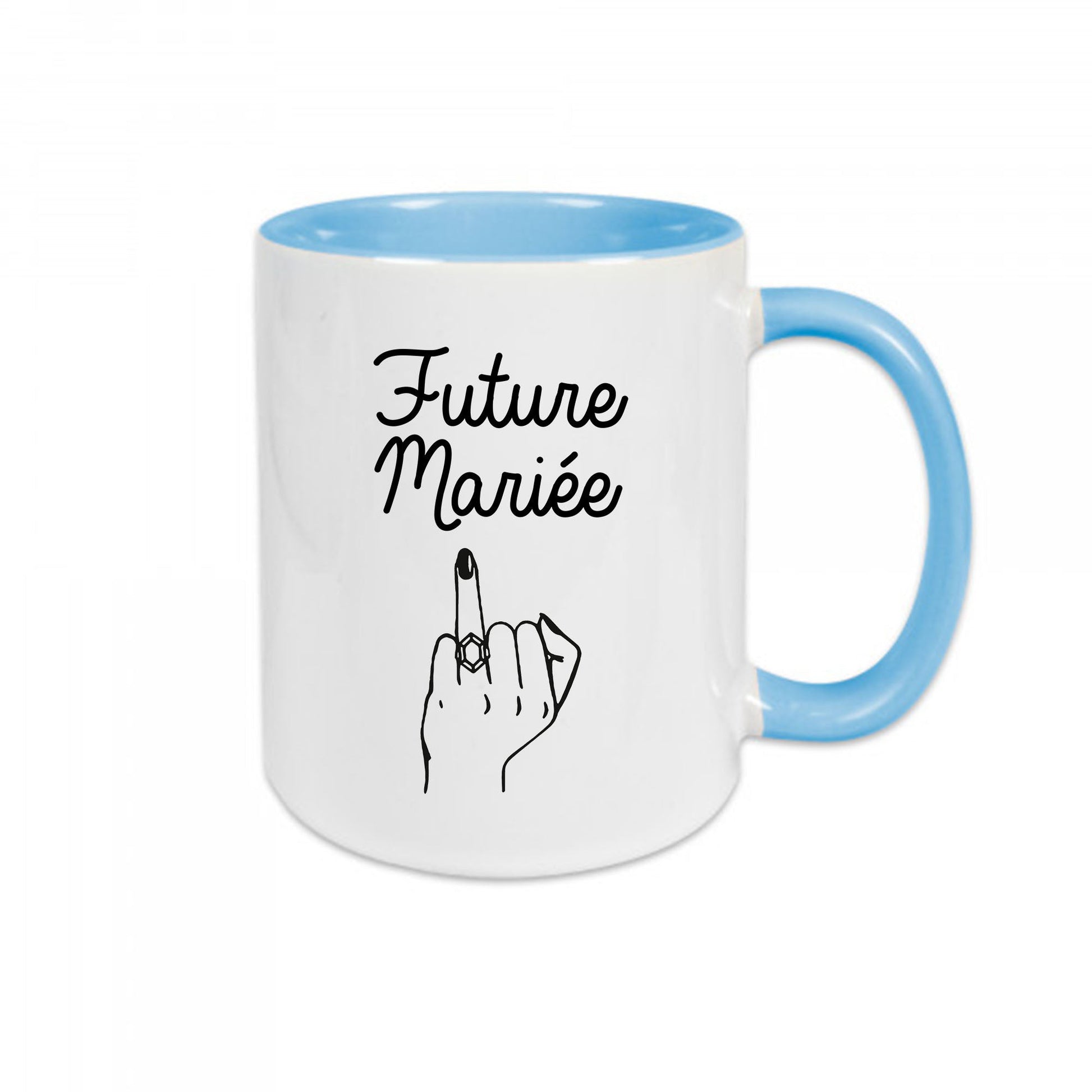 Mug céramique Future Mariée bague fiançailles Encre et Créations