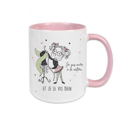 Mug céramique Je suis accro à la couture