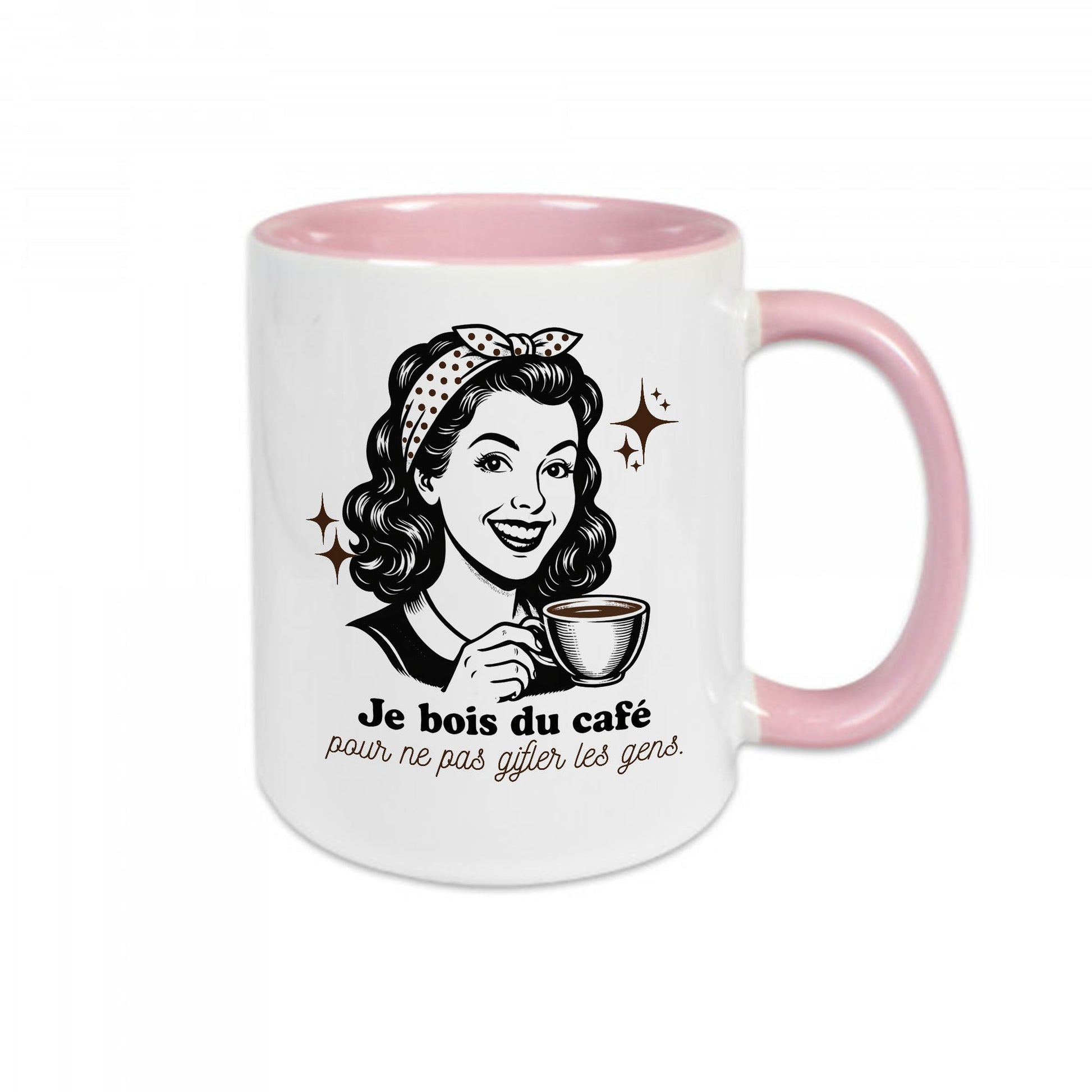 Mug céramique Je bois du café pour ne pas gifler les gens Encre et Créations