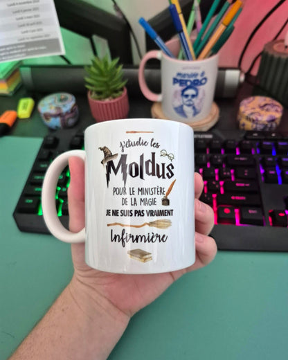 Mug céramique J'étudie les moldus personnalisable