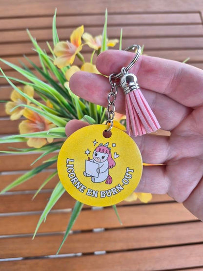 Porte-clés Licorne en burn-out
