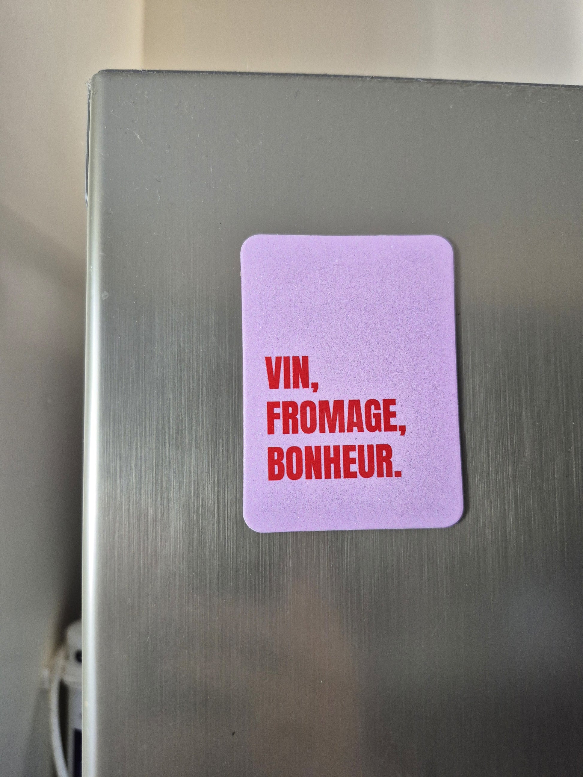 Aimant Vin, fromage, bonheur Encre et Créations