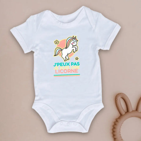 Body bébé J'peux pas je suis une licorne