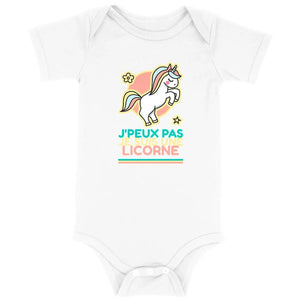 Body bébé J'peux pas je suis une licorne