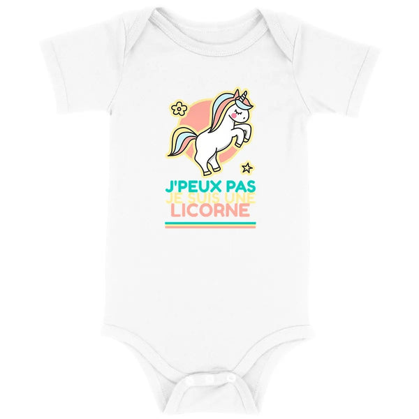 Body bébé J'peux pas je suis une licorne