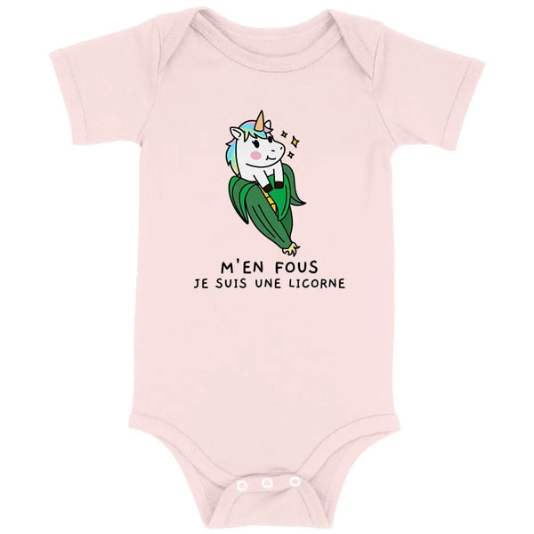 Body bébé M'en fous je suis une licorne