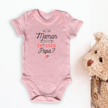 Body bébé Maman veux tu épouser Papa