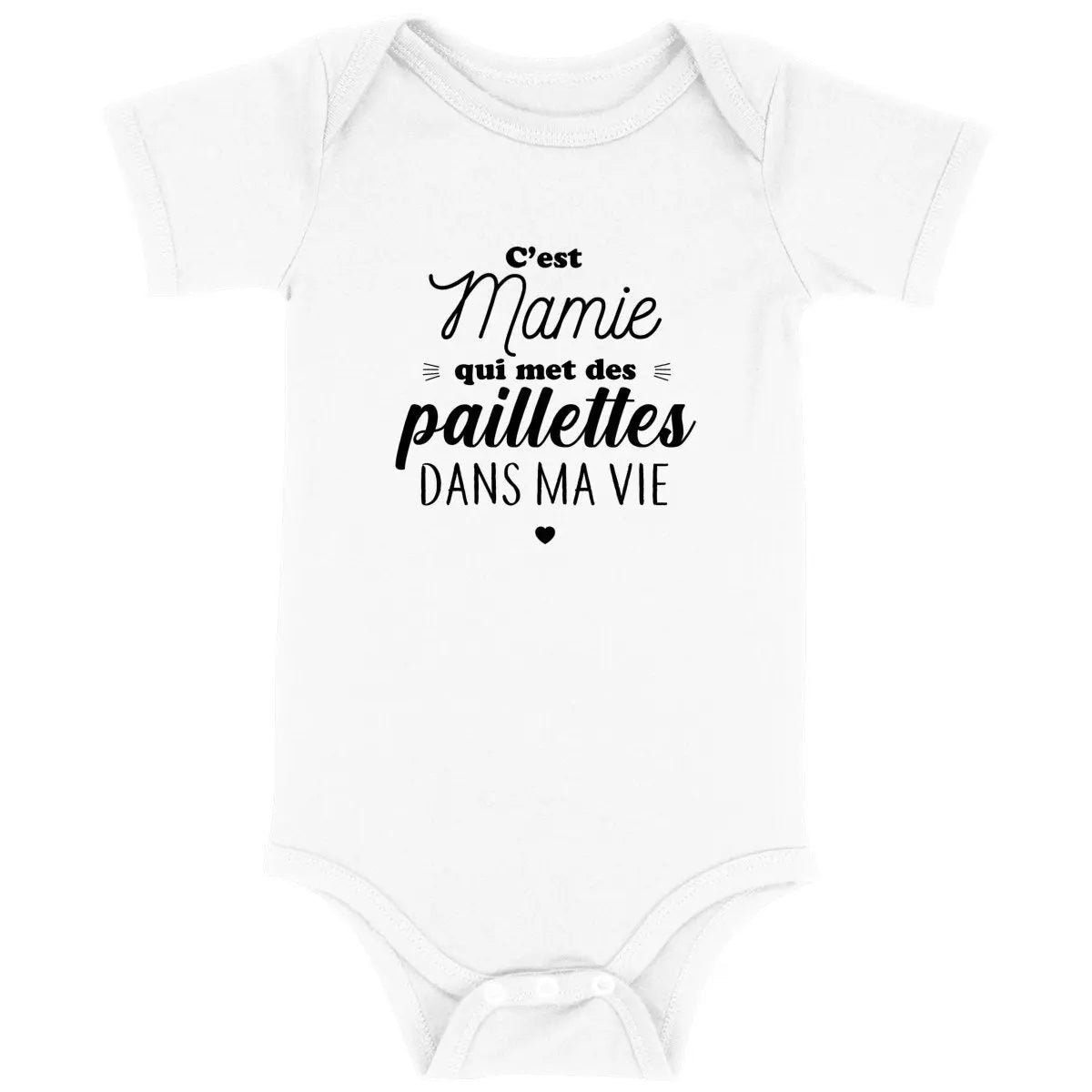 Body bébé Mamie met des paillettes