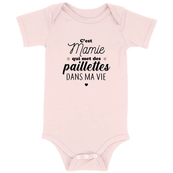 Body bébé Mamie met des paillettes