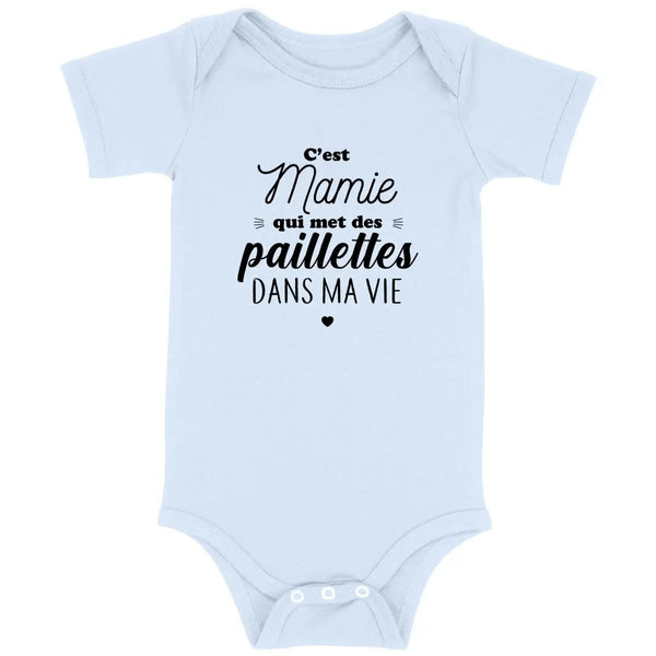 Body bébé Mamie met des paillettes