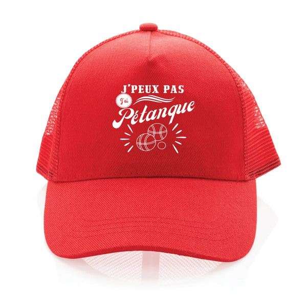 Casquette Trucker 100% recyclée J'peux pas j'ai pétanque