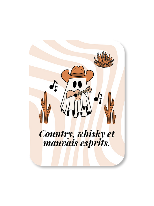 Aimant Country, whisky et mauvais esprits Encre et Créations