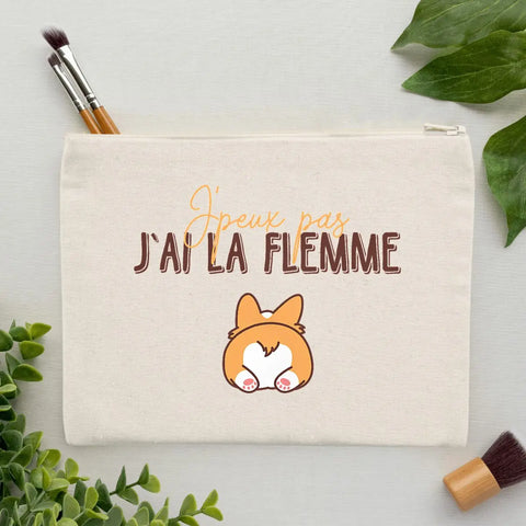 Jolie pochette J'peux pas j'ai la flemme