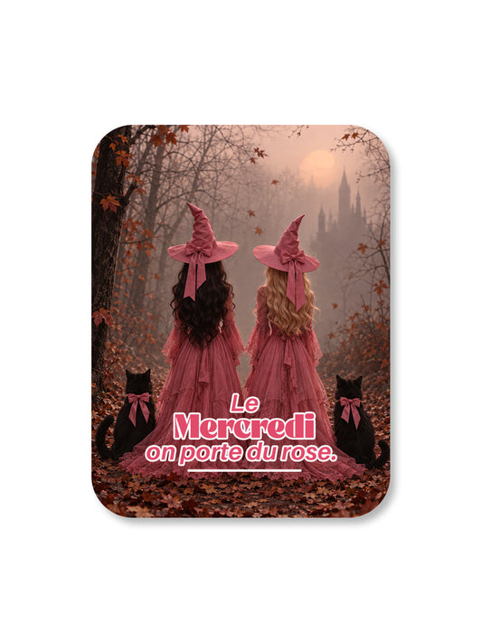 Aimant Le mercredi on porte du rose Encre et Créations