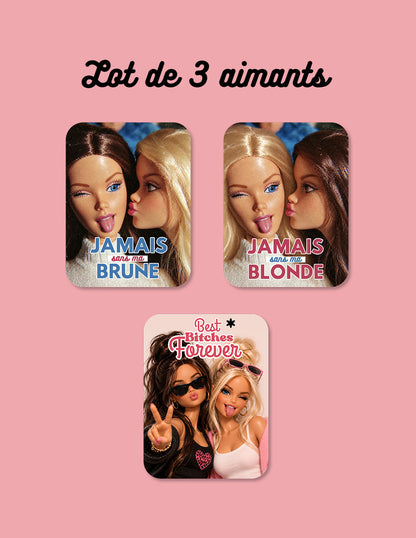 Lot de 3 aimants Best Bitches Forever Encre et Créations