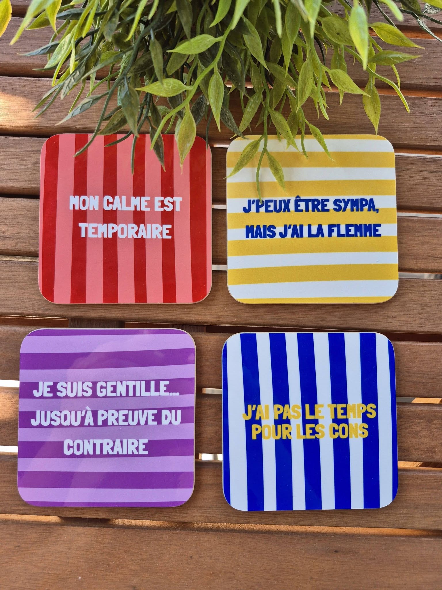 Lot dessous de tasse Patience limitée Encre et Créations