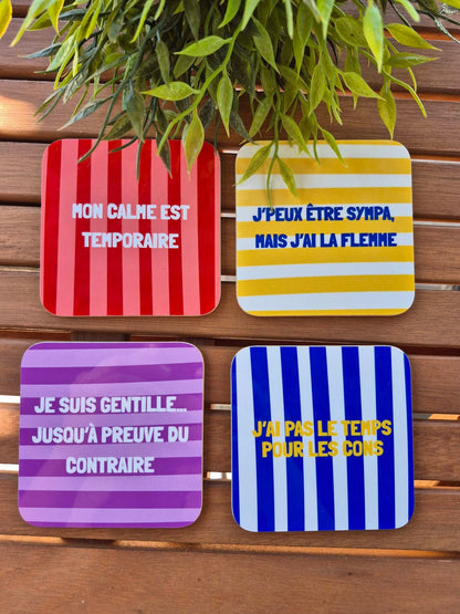 Lot dessous de tasse Patience limitée Encre et Créations