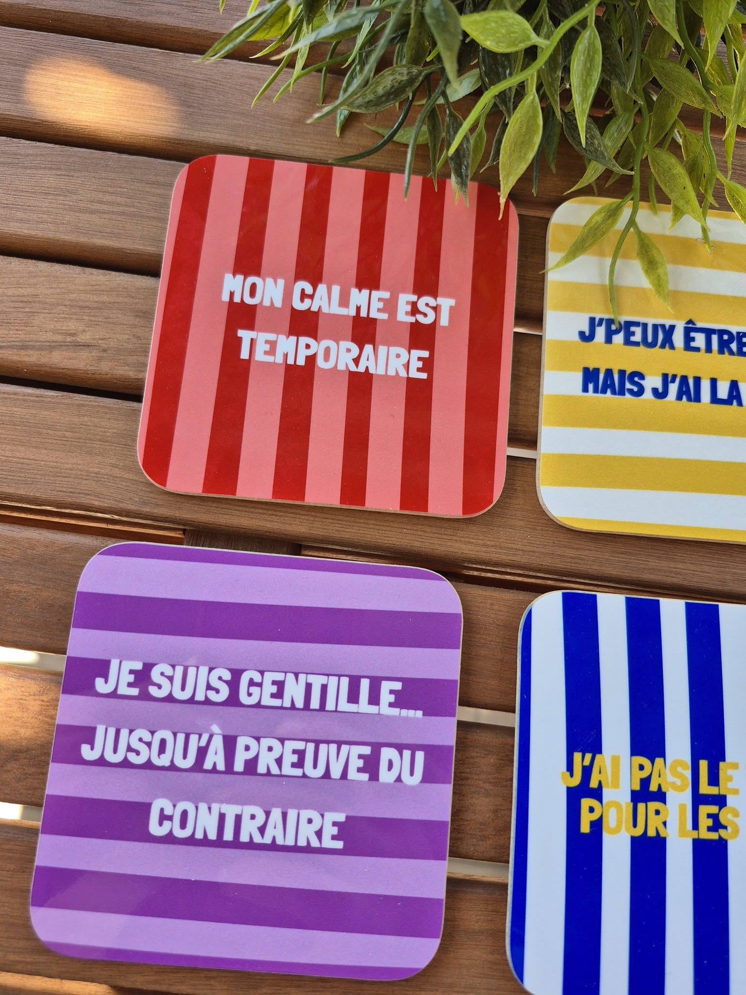 Lot dessous de tasse Patience limitée Encre et Créations