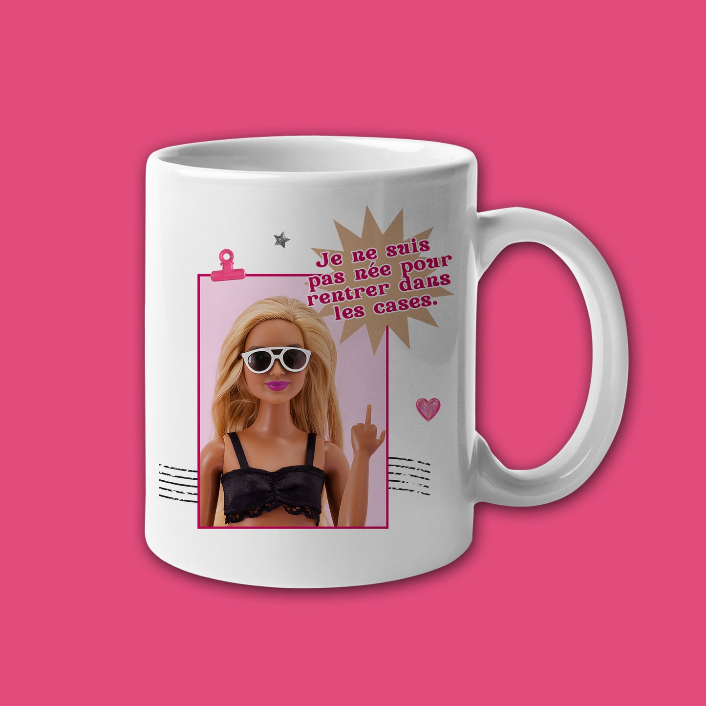 Mug céramique Je ne suis pas née pour rentrer dans les cases