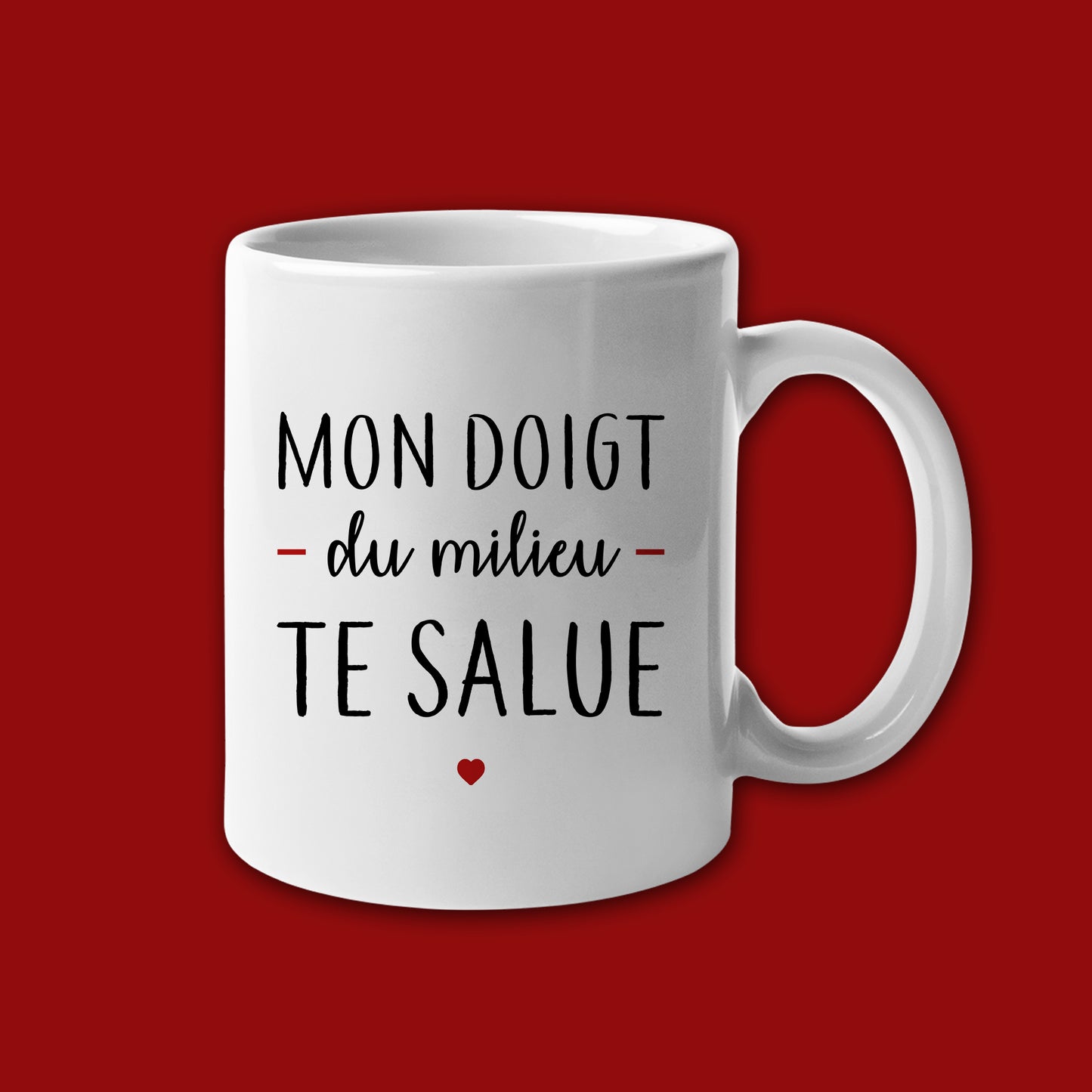 Mug céramique Mon doigt du milieu te salue