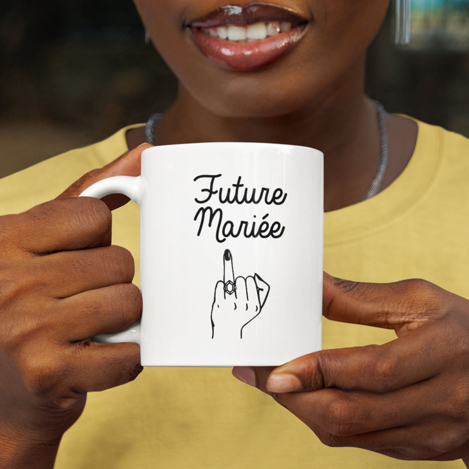 Mug céramique Future Mariée bague fiançailles Encre et Créations