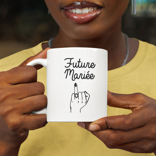 Mug céramique Future Mariée bague fiançailles Encre et Créations