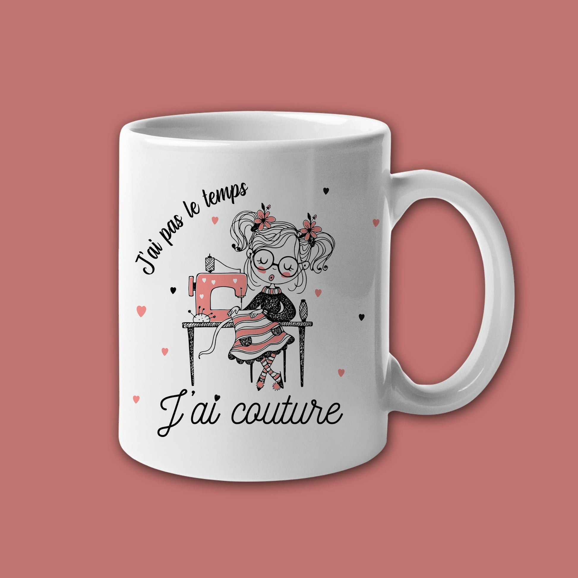Mug céramique J'ai pas le temps j'ai couture Encre et Créations