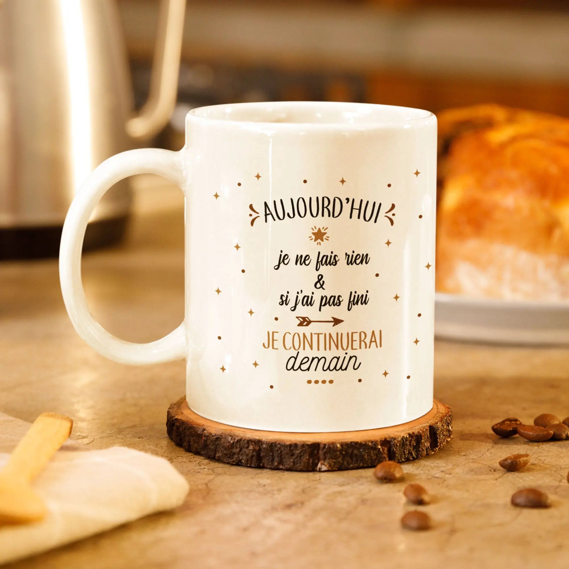 Mug céramique Aujourd'hui je ne fais rien Encre et Créations