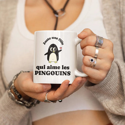 Mug céramique Juste une fille qui aime les pingouins