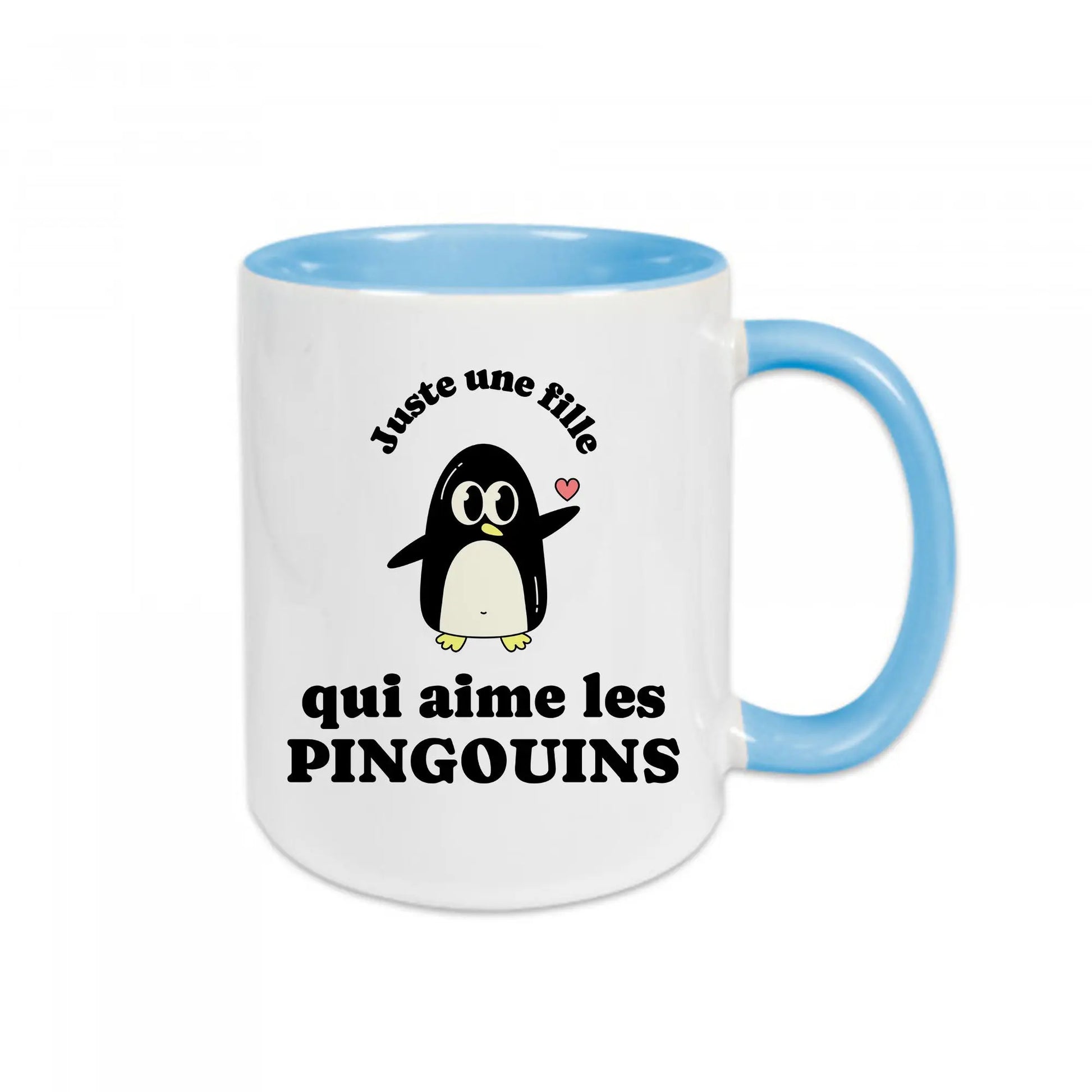 Mug céramique Juste une fille qui aime les pingouins Encre et Créations