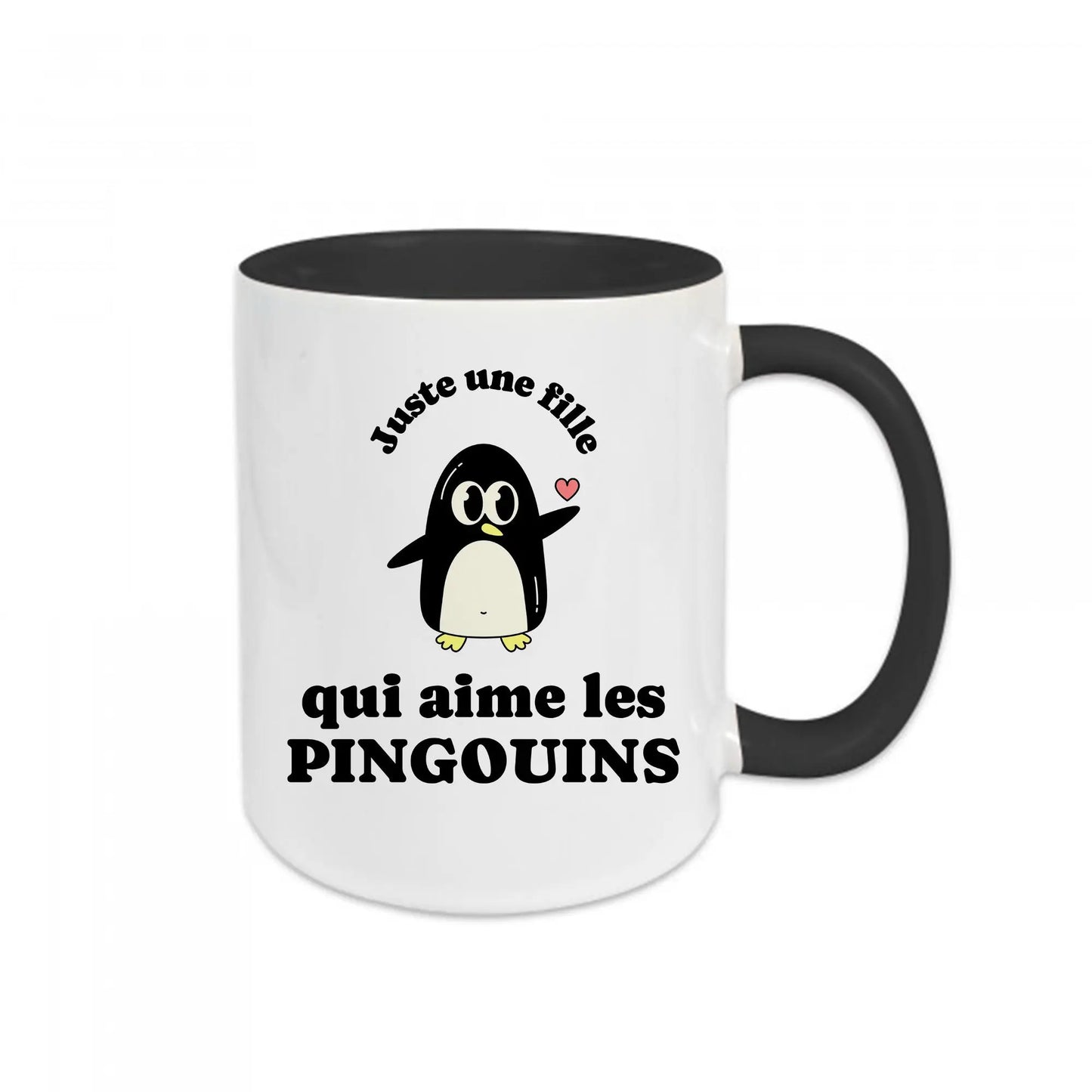 Mug céramique Juste une fille qui aime les pingouins Encre et Créations