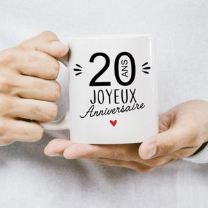 Mug céramique - 20 Ans Joyeux Anniversaire