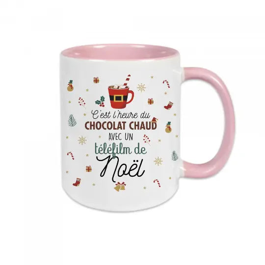 Mug céramique - C'est l'heure du chocolat chaud et avec un téléfilm de Noël Encre et Créations