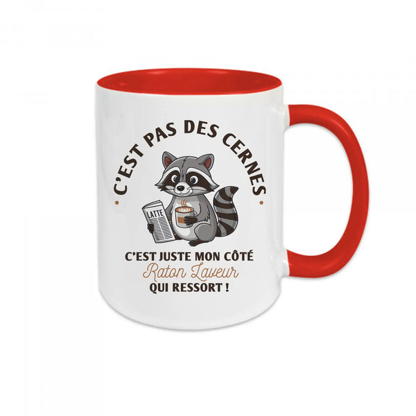 Mug céramique - C'est pas des cernes c'est juste mon côté raton laveur qui ressort Encre et Créations