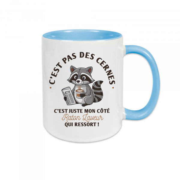 Mug céramique - C'est pas des cernes c'est juste mon côté raton laveur qui ressort Encre et Créations