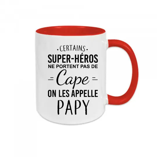 Mug céramique - Certains super-héros ne portent pas de cape, on les appelle Papy