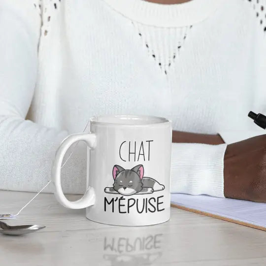 Mug céramique - Chat m'épuise