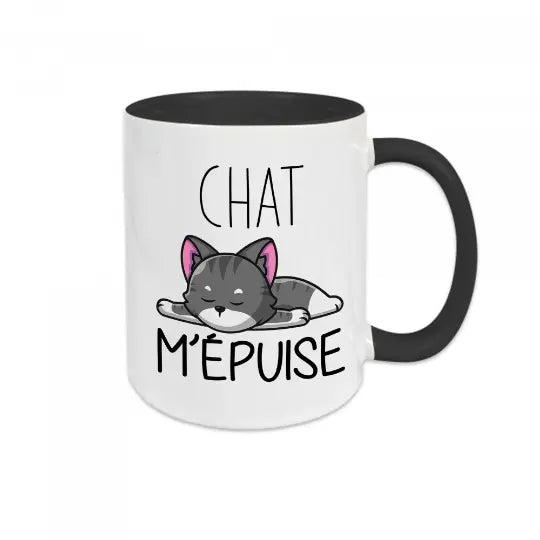 Mug céramique - Chat m'épuise