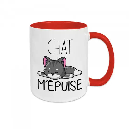 Mug céramique - Chat m'épuise