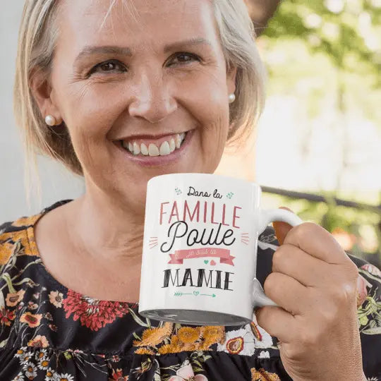 Mug céramique - Dans la famille poule, la mamie !