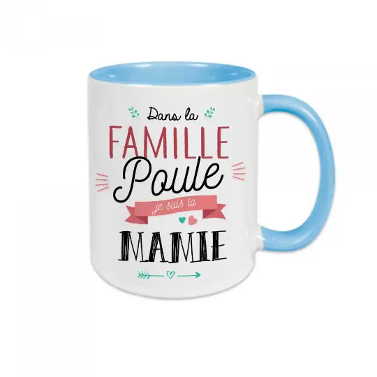 Mug céramique - Dans la famille poule, la mamie !