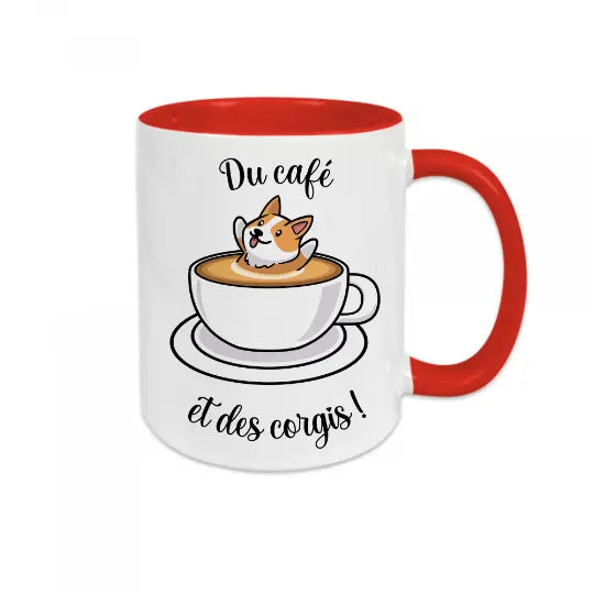 Mug céramique - Du café et des corgis