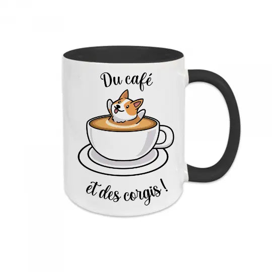 Mug céramique - Du café et des corgis