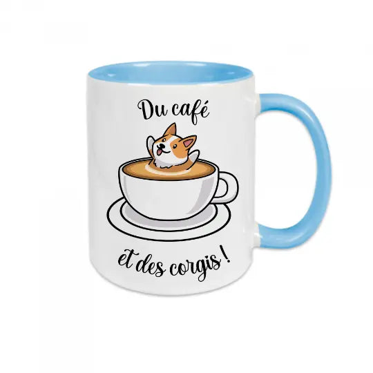 Mug céramique - Du café et des corgis