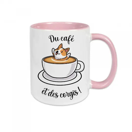 Mug céramique - Du café et des corgis